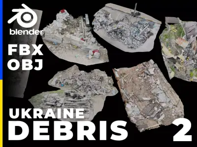 USCANS Ukraine Debris set 2 Low-poly 3D model