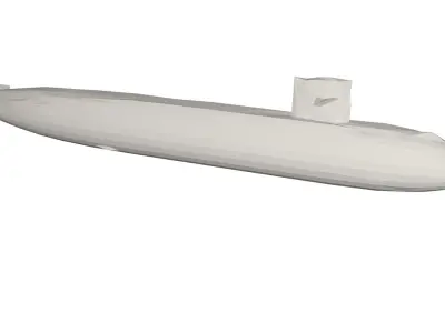 Military Ship submarine Low-poly 3D model