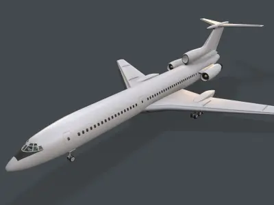 Tupolev Tu-154 Blank With LODs Low-poly 3D model