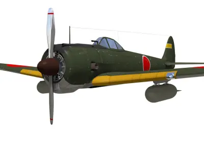 Ki43 Hayabusa type1 oscar 3D model