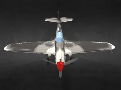 curtiss-p-40-warhawk fighter plane Low-poly 3D model