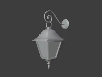 Lantern outdoor wall light Low-poly 3D model
