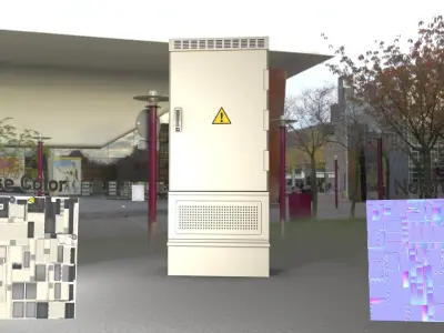 Electrical Distribution Cabinet 76 Low-poly 3D model