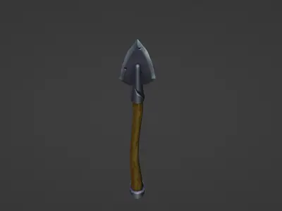 stylized handpaint Spear Free low-poly 3D model