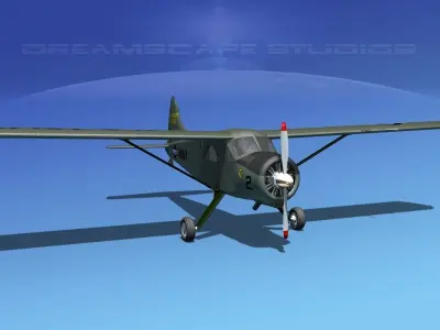 Dehaviland DH-2 Beaver US Army 4 3D model