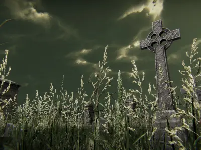 Medivel Cemetery - Full Pack Low-poly 3D model
