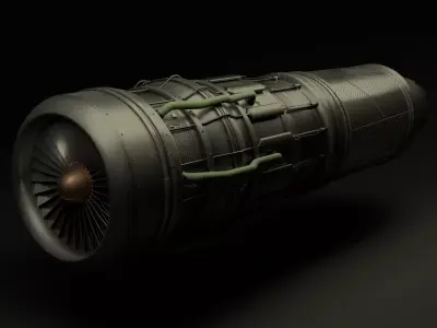 Jet engine 3D model