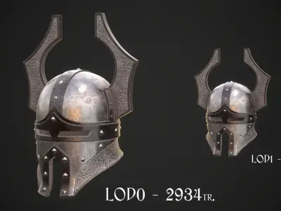 Knight Helmet 06 Low-poly 3D model