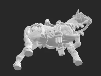 Horse with saddle 1 3D model