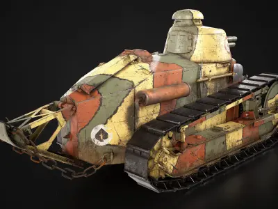 Renault FT17 Light Tank Low-poly 3D model