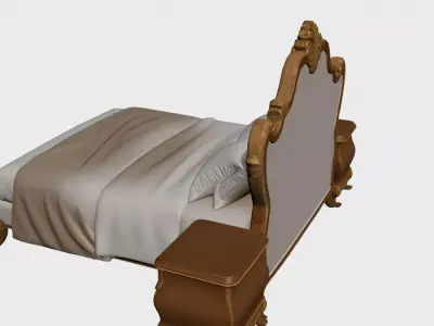 Italian concept bed and two dresser 3D model set Free 3D model purchase