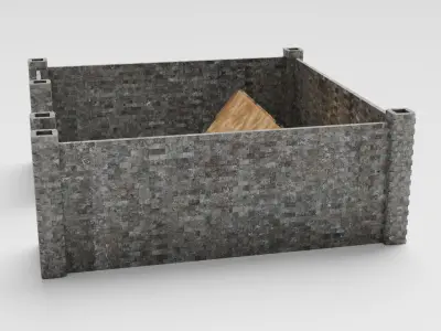 Medieval Barracks Low-poly 3D model