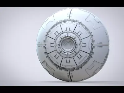 Mechanical eyeball sci-fi mecha parts 3D model