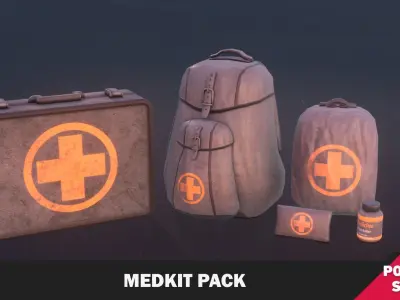 Medkit Pack Low-poly 3D model
