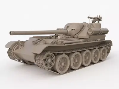 Tank Uralmash SU 101  Clay VRay 3D model