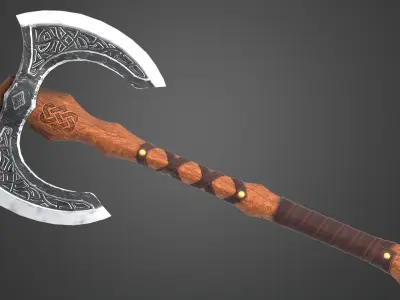 Double Axe Free low-poly 3D model