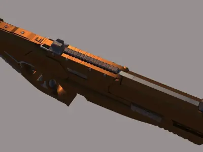 Sci-fi Assult Rifle Low-poly PBR Textures Free low-poly 3D model