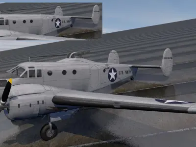 Beechcraft Model-18 AT-11 Kansan 3D model