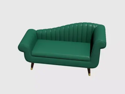 Modern Straight Sofa 3D Model Upholstered Seating to Interior 06 Free 3D model