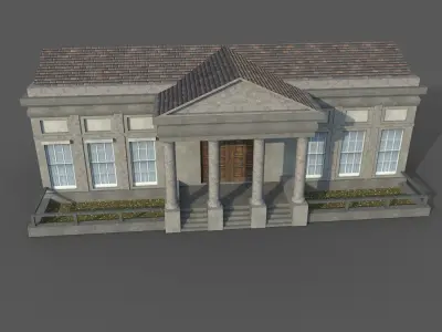 Cartoony Museum Low-poly 3D model