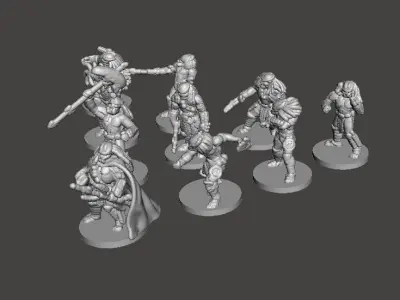 6MM SCALE PREDATORS SET MINIATURE MODELS FOR SCIFI FANTASY GAMES 3D print model
