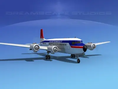 Douglas DC-6 Northwest Airlines 3D model