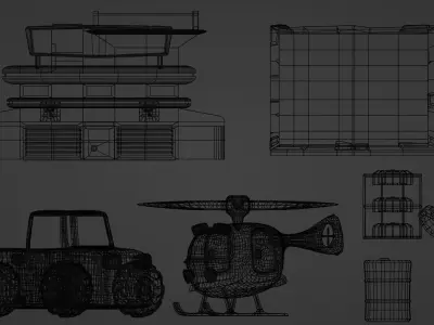 Cartoon Helper Pack Low-poly 3D model