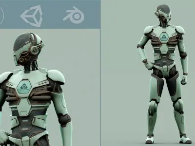CYBORGTOPIA B-33  Rigged for Unreal Engine - Unity - MIXAMO 3D model
