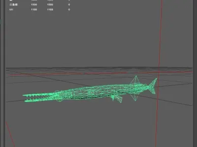 Garfish Low-poly 3D model