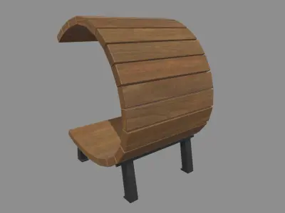 Low Poly Bench 011 Low-poly 3D model