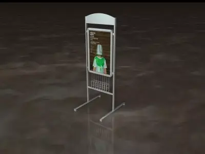 poster stand Low-poly 3D model