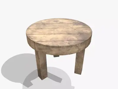 Fishing Stool Low-poly 3D model
