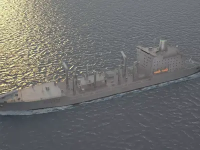 US Navy Henry J Kaiser class oil transfer vessel USNS Low-poly 3D model