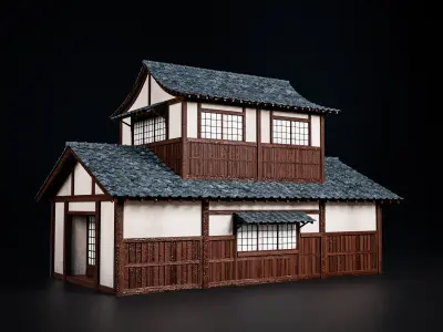 JAPAN TRADITIONAL BUILDING 005 Low-poly 3D model