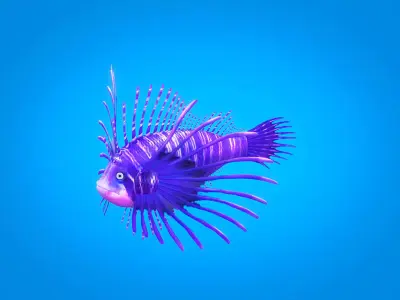 Cartoon Fish Rigged Animated Low-poly 3D model