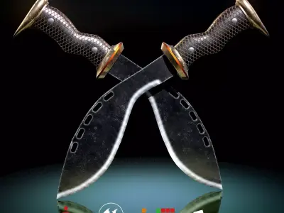 HIE Game Ready Kukri Low-poly 3D model