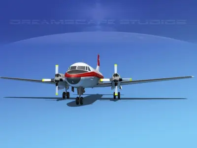 Convair CV-580 Swissair 3D model