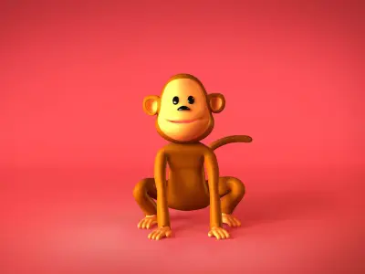 Monkey 3D model cartoon 3D model