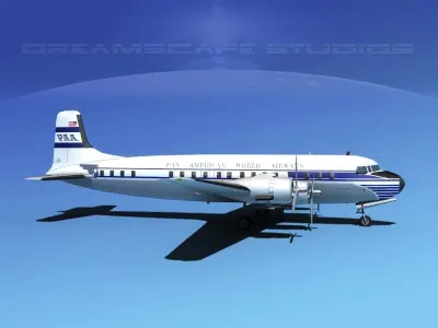 Douglas DC-7B Pan American 3D model