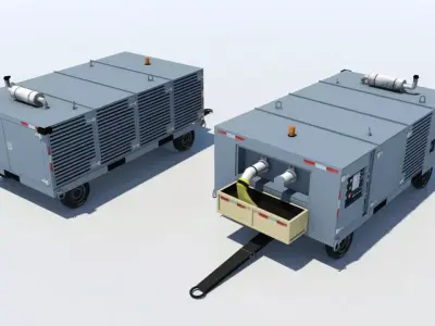 Air Starter Ground Support Unit Low Poly Low-poly 3D model