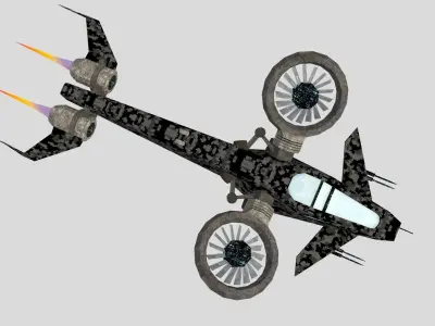 SciFi Copter Low-poly 3D model