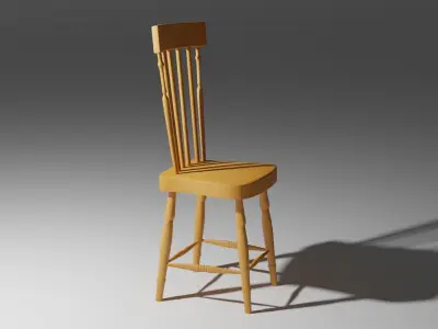 Modern Wood Chair Free low-poly 3D model