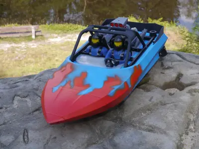M-Jet Supersprint - 3D Printable RC Jetboat Model 3D print model
