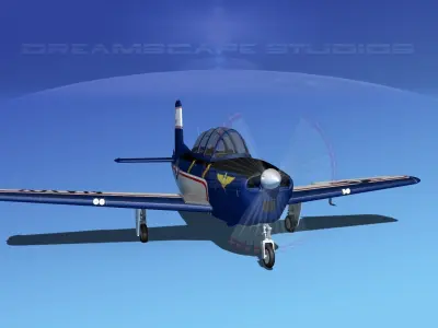 Beechcraft T-34 Mentor V13 USN 3D model
