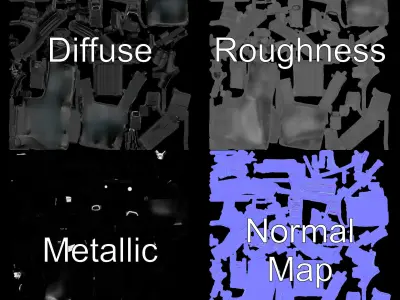 Tactical Vest Model Pack with Adjustable Features Low-poly 3D model