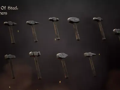 Heart Of Steel - Hammers Low-poly 3D model