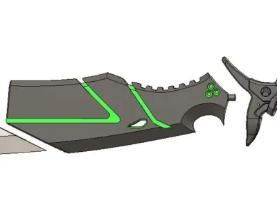 Cyberpunk Machete 3D STL 3D print model