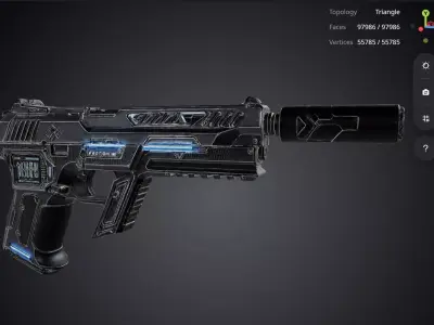 Pistol 3D model 14