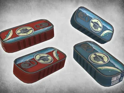 Canned Sadines Low-poly 3D model