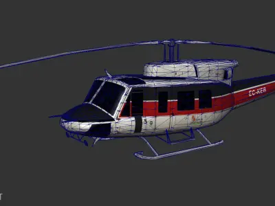 Bell 212 BAMBI Low-poly 3D model